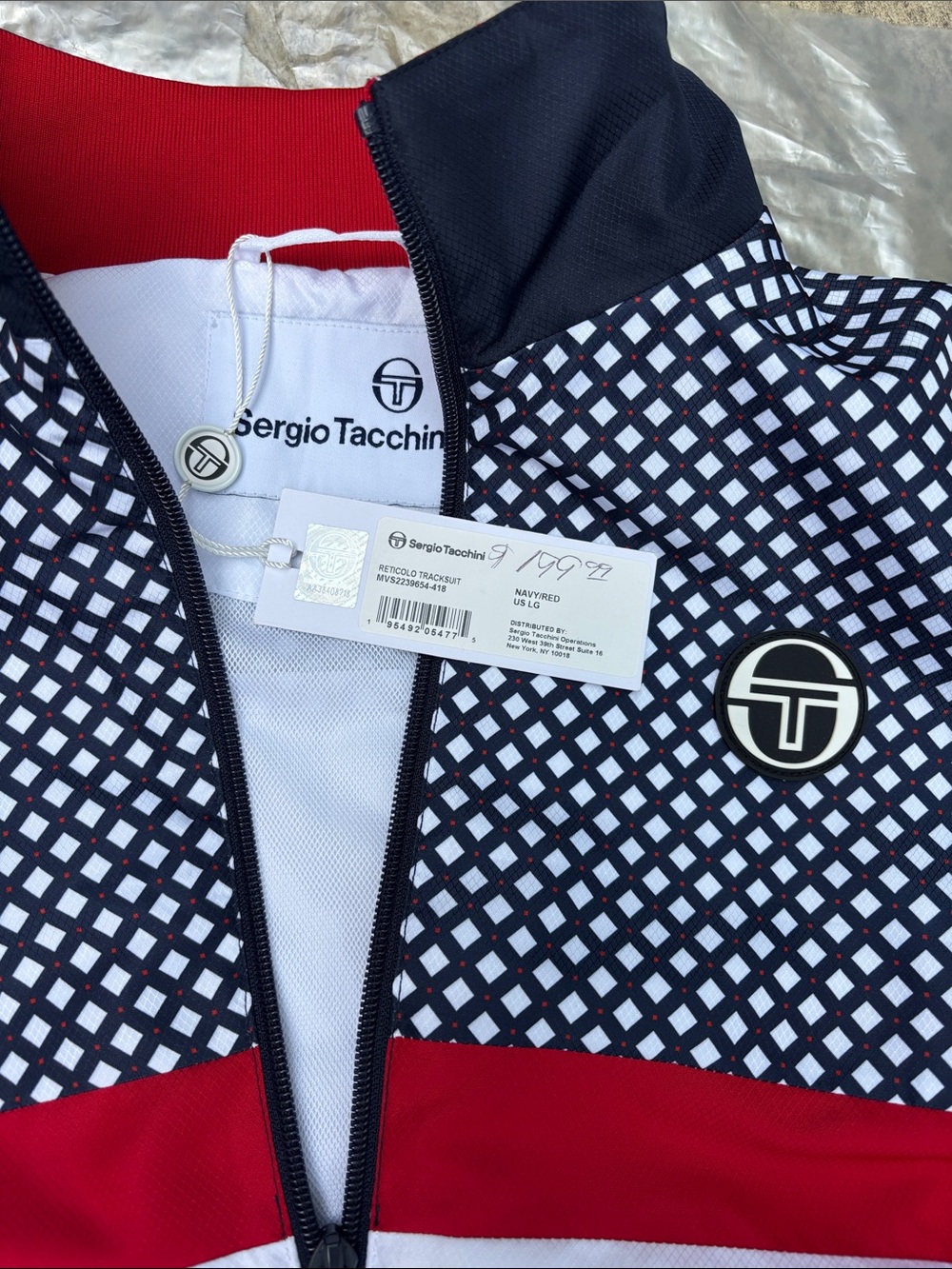 Sergio Tacchini Navy, Red & White Original 1990 drop full track Set - Picture 2 of 8